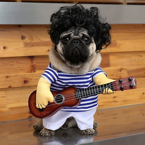 Funny Pet Guitar Player Cosplay Dog Costume