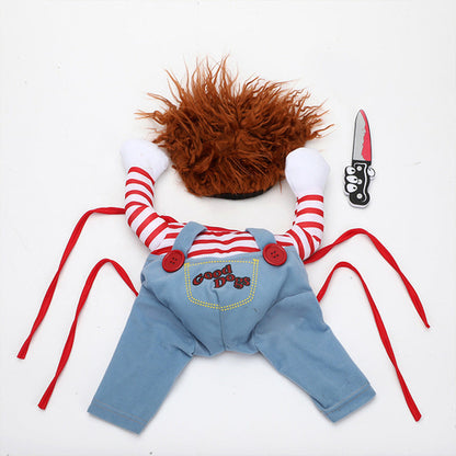 Halloween Pet Costume Pet Dog Funny Clothes Adjustable Dog - Chucky Doll - FREE SHIPPING!