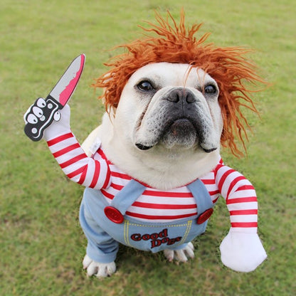 Halloween Pet Costume Pet Dog Funny Clothes Adjustable Dog - Chucky Doll - FREE SHIPPING!