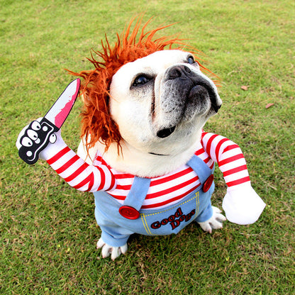 Halloween Pet Costume Pet Dog Funny Clothes Adjustable Dog - Chucky Doll - FREE SHIPPING!