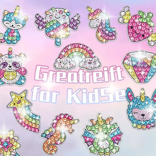 DIY Diamond Painting Stickers Kit for Kids – 12 Designs