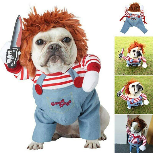 Halloween Pet Costume Pet Dog Funny Clothes Adjustable Dog - Chucky Doll - FREE SHIPPING!
